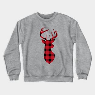 Buffalo plaid deer, Christmas Shirt Crewneck Sweatshirt